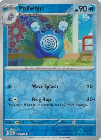 151 Set Poliwhirl #61/165 reverse holo